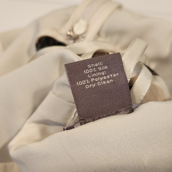 Ann Taylor Floral Halter Top with Blue and Green Accents 100% Silk Sz 8 - Picture 6 of 9